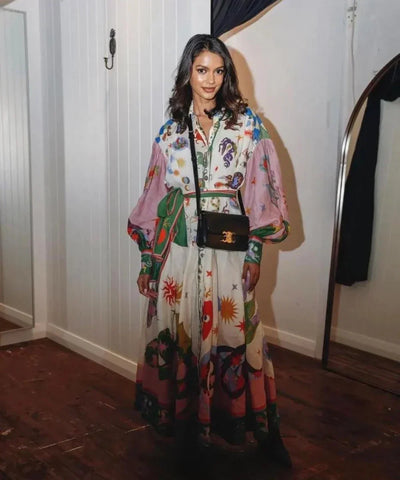 Gabriella - Kleurrijke Maxi Jurk