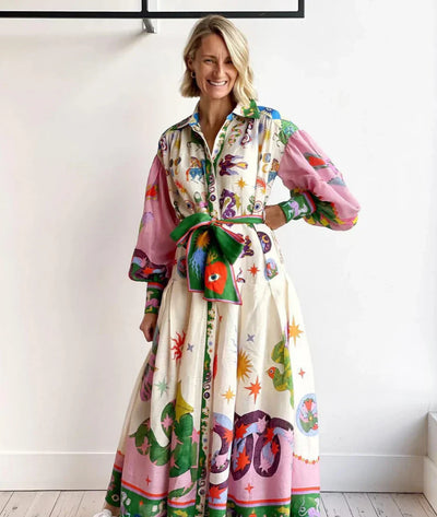 Gabriella - Kleurrijke Maxi Jurk