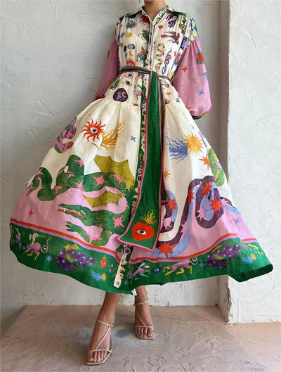 Gabriella - Kleurrijke Maxi Jurk