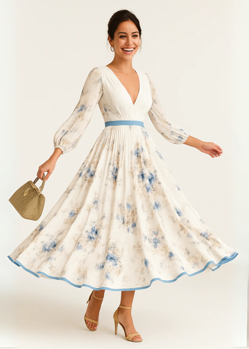 Cecile - Prachtige Florale Elegante Jurk