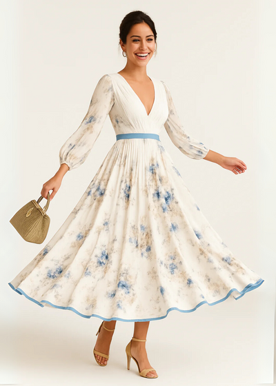 Cecile - Prachtige Florale Elegante Jurk